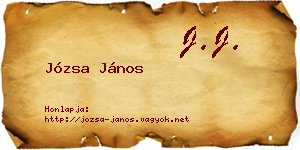 Józsa János névjegykártya